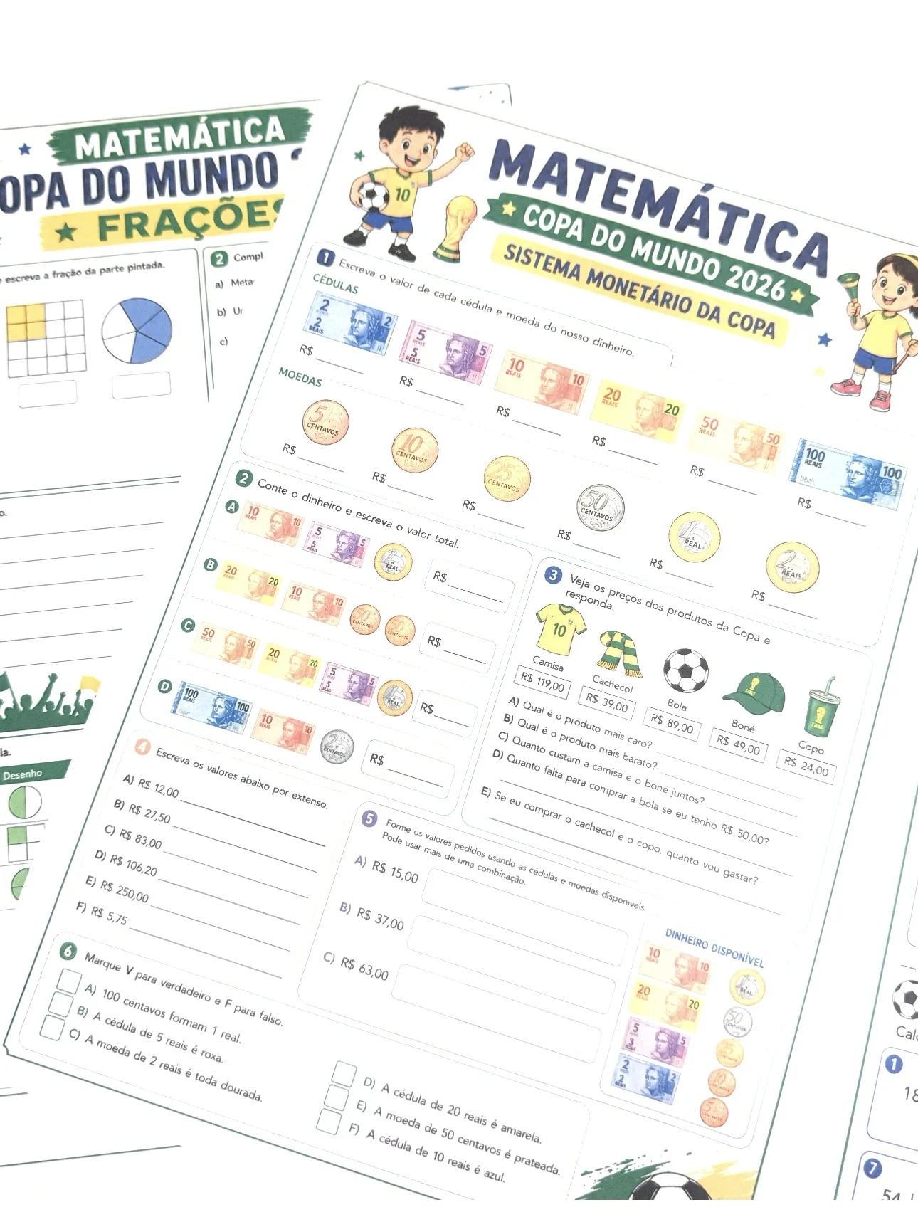 Apostila copa do mundo 26 páginas com gabarito — amostra 3: ⚽ Atividades de Língua Portuguesa e Matemática – Copa do Mundo…
