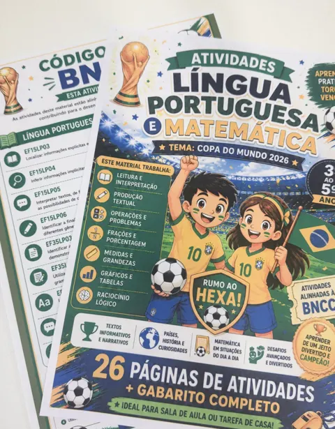 Apostila copa do mundo 26 páginas com gabarito — capa do material