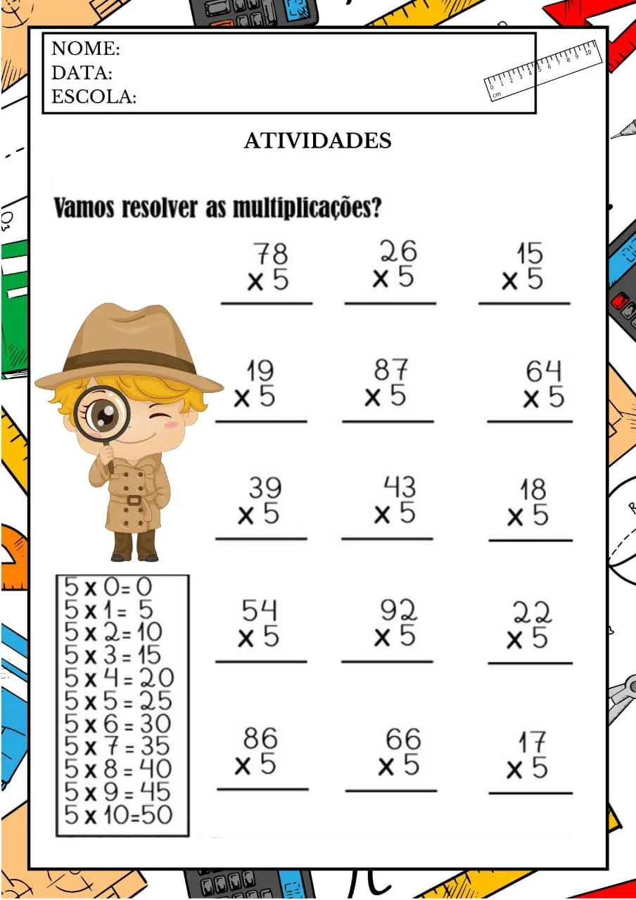 APOSTILA DA MULTIPLICAÇÃO — APRENDER E AVANÇAR! ANOS INICIAIS — amostra 1: A Apostila da Multiplicação reúne uma grande…