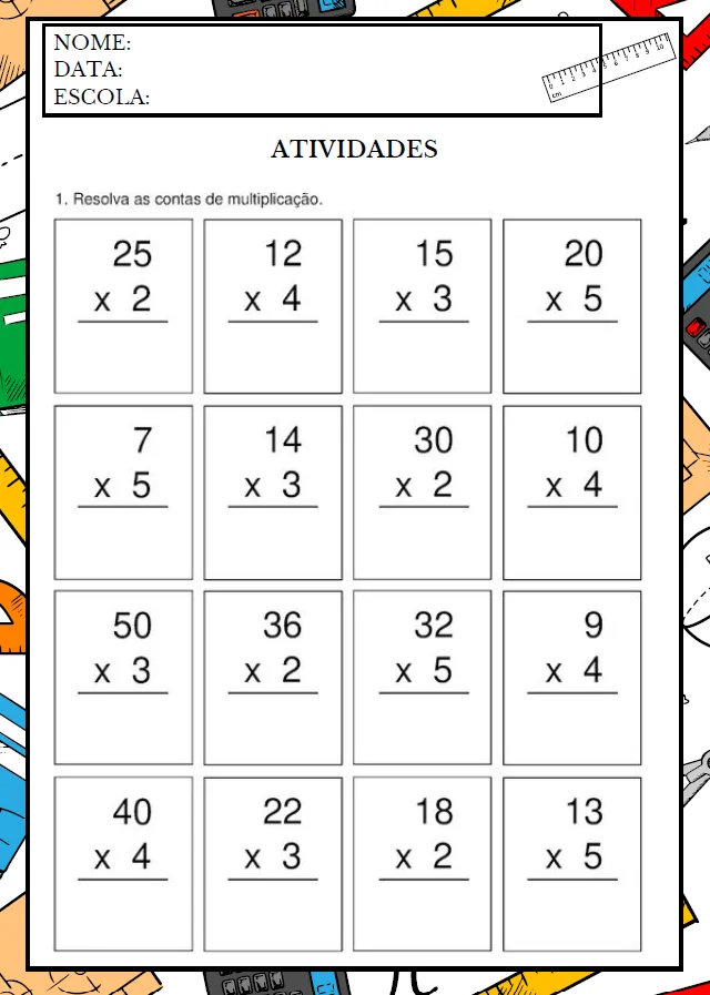 APOSTILA DA MULTIPLICAÇÃO — APRENDER E AVANÇAR! ANOS INICIAIS — amostra 5: A Apostila da Multiplicação reúne uma grande…