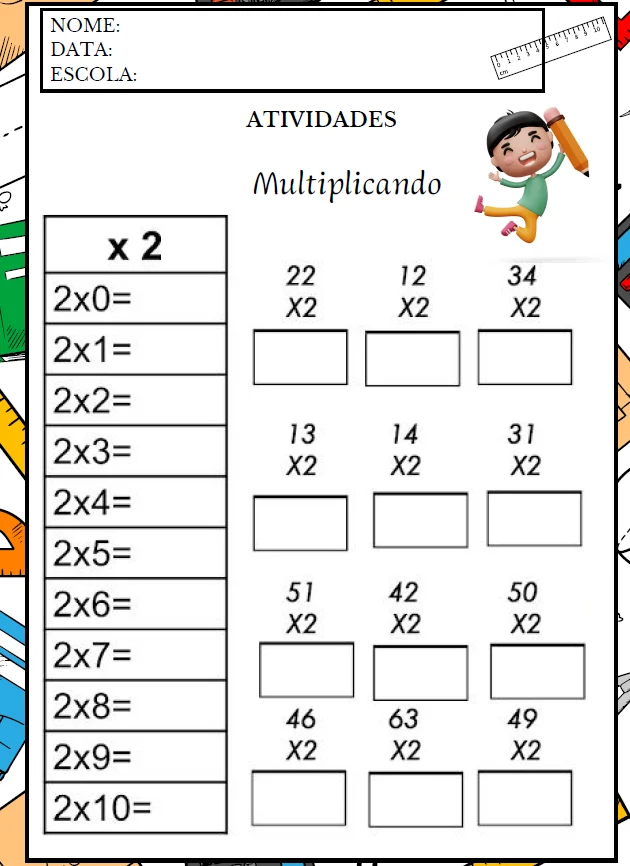 APOSTILA DA MULTIPLICAÇÃO — APRENDER E AVANÇAR! ANOS INICIAIS — amostra 6: A Apostila da Multiplicação reúne uma grande…