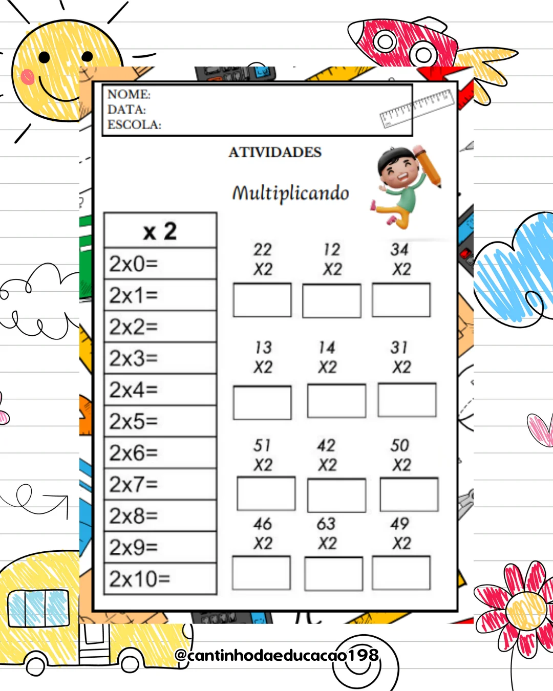 Apostila da multiplicação – PDF para Imprimir — amostra 2: Um material prático e divertido para ajudar os alunos a…