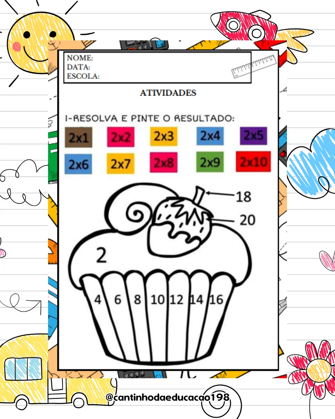 Apostila da multiplicação – PDF para Imprimir — amostra 4: Um material prático e divertido para ajudar os alunos a…