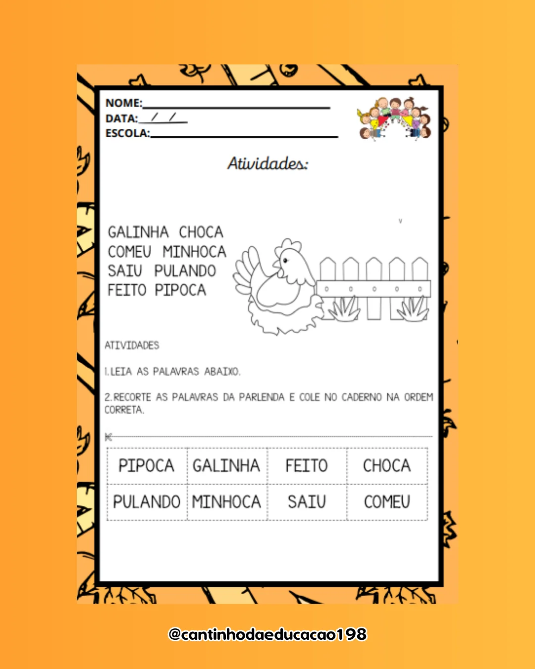Apostila das parlendas – PDF para Imprimir — amostra 4: Um material lúdico e divertido para trabalhar leitura, oralidade,…