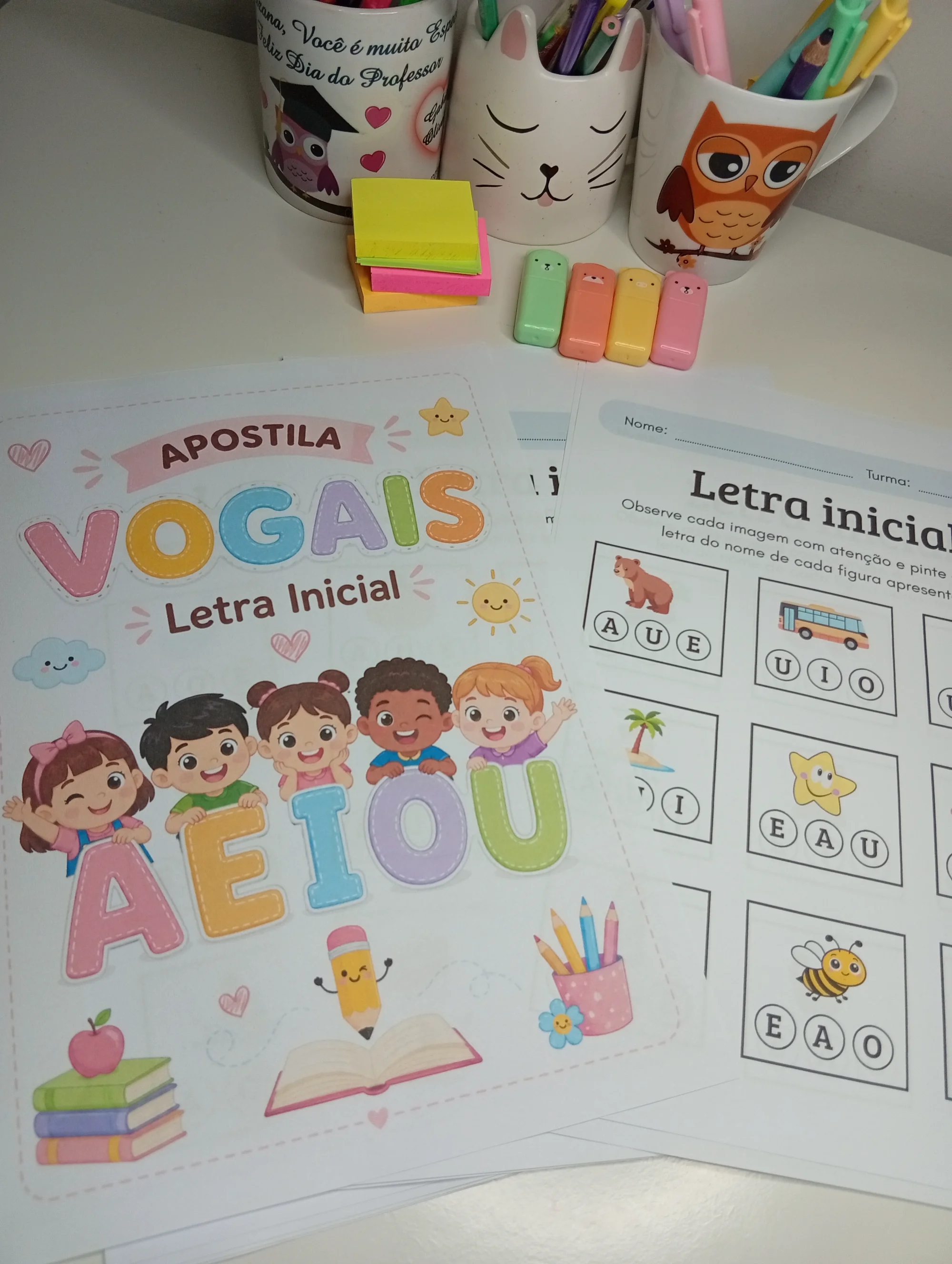 📚🌈 APOSTILA DAS VOGAIS – LETRA INICIAL 🌈📚 — Alfabetização para Todas as séries: Transforme o aprendizado das vogais em…