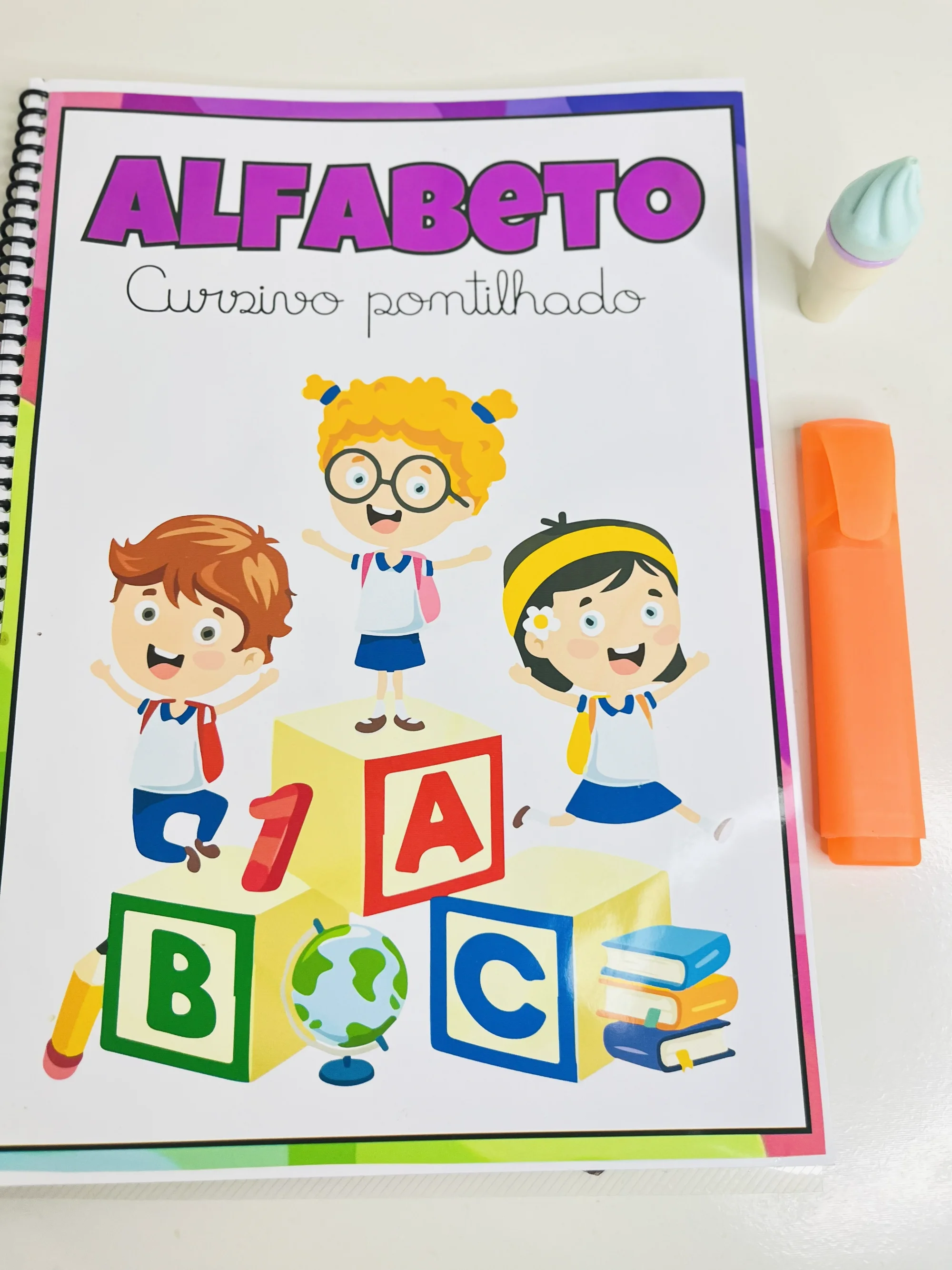 Apostila de Alfabetização com alfabeto cursivo pontilhado — Alfabetização para Todas as séries: Apostila de Alfabetização…