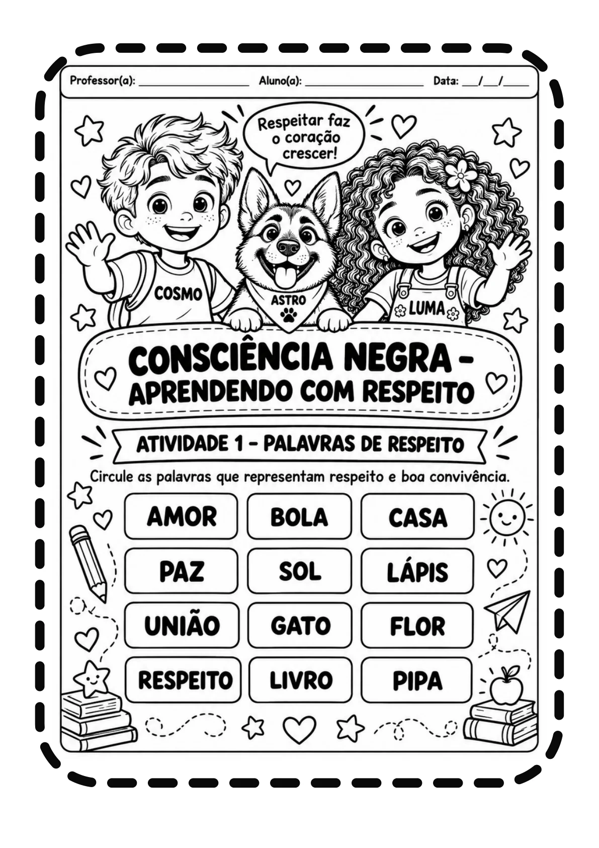 Apostila de Alfabetização Consciência Negra em PDF — amostra 1: Apostila de Alfabetização educação infantil 1°ano…