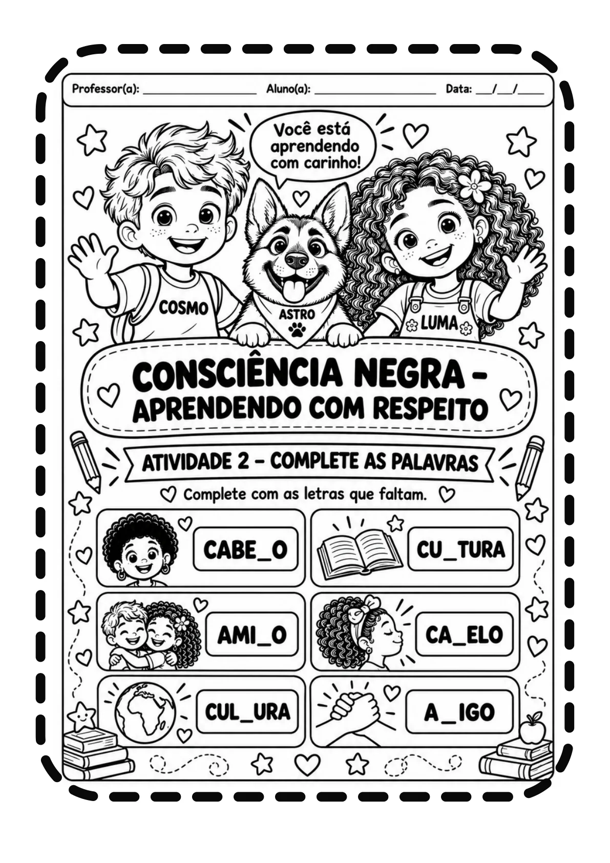 Apostila de Alfabetização Consciência Negra em PDF — amostra 2: Alfabetização com propósito, respeito e representatividade.