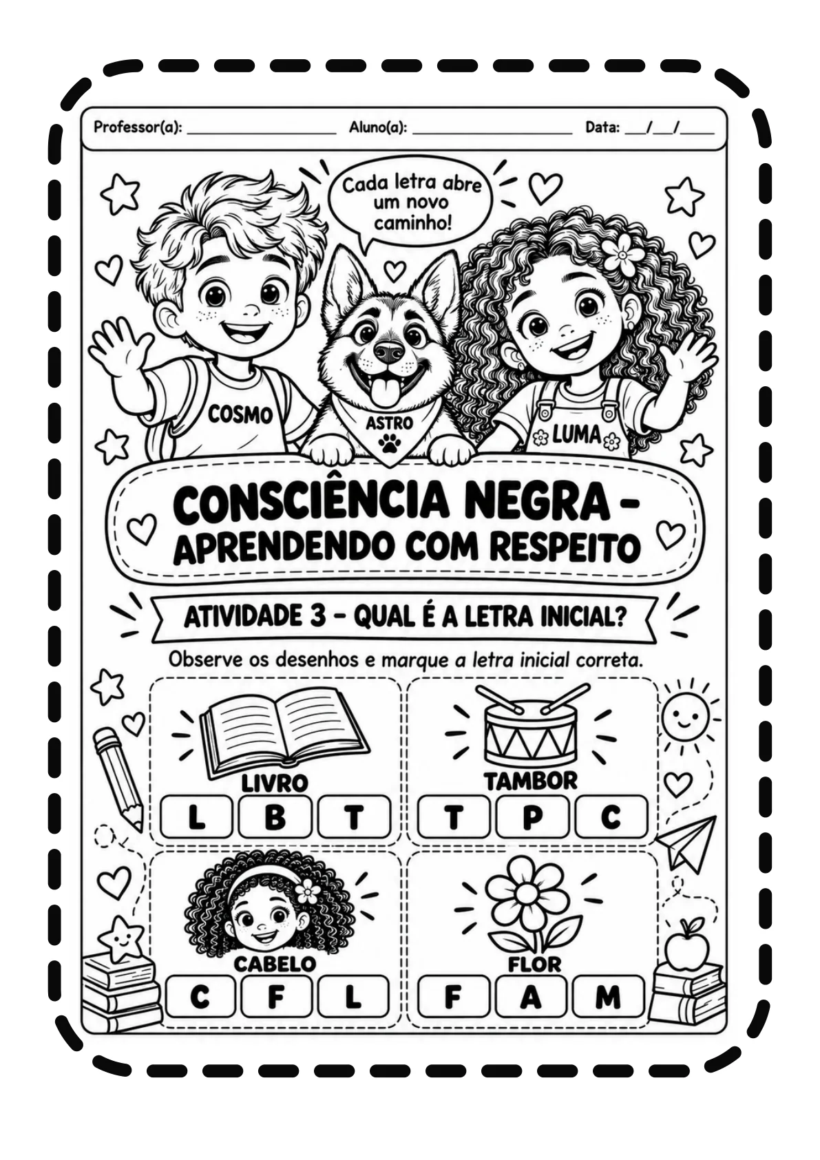 Apostila de Alfabetização Consciência Negra em PDF — amostra 3: Informações importantes