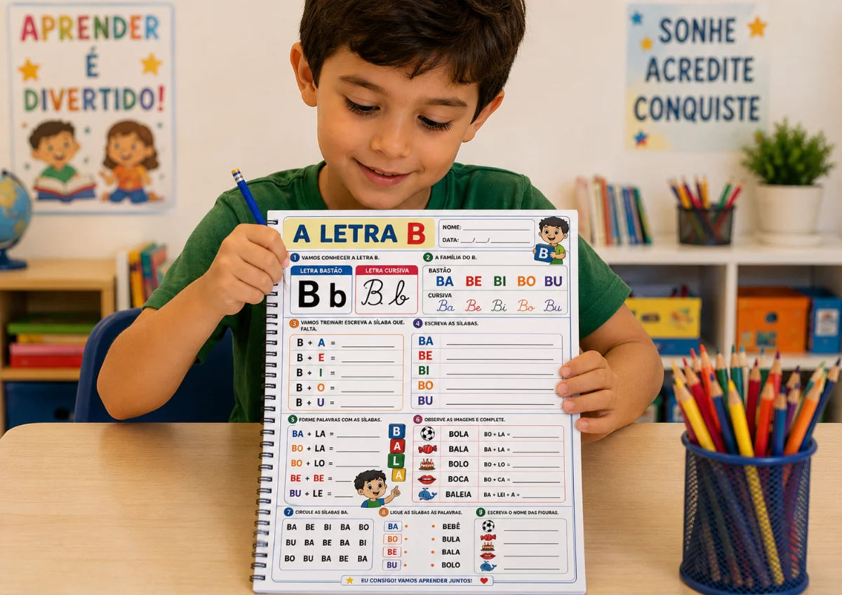 ✨ APOSTILA DE ALFABETIZAÇÃO – SÍLABAS SIMPLES ✨ — amostra 1: ✨ APOSTILA DE ALFABETIZAÇÃO – SÍLABAS SIMPLES ✨