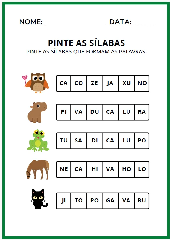 Apostila de APRENDENDO Sílaba Simples – 62 Páginas — amostra 2: Esta apostila foi especialmente elaborada para facilitar o…