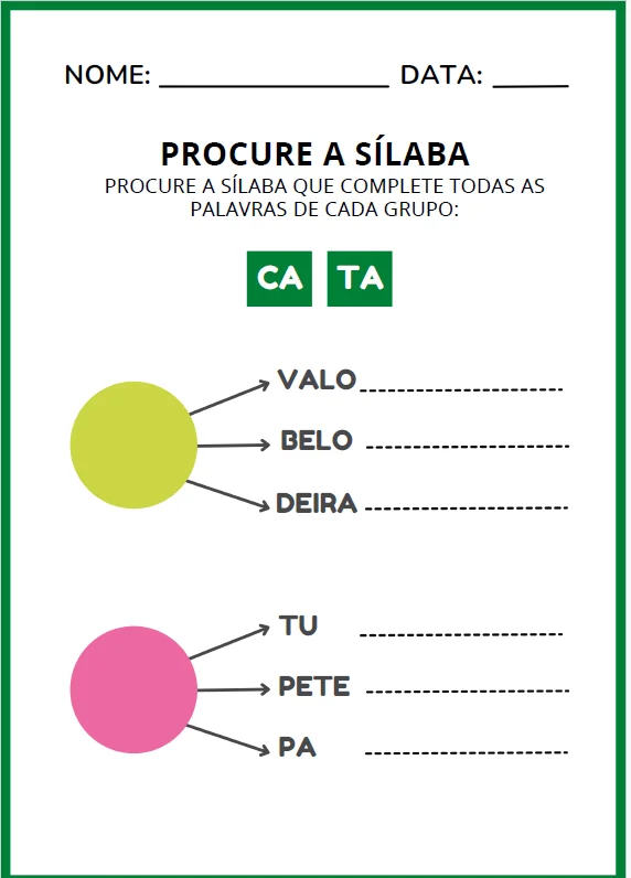 Apostila de APRENDENDO Sílaba Simples – 62 Páginas — amostra 3: Esta apostila foi especialmente elaborada para facilitar o…