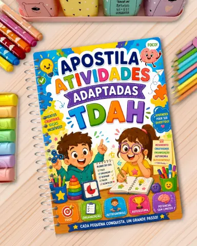 Apostila de Atividades Adaptadas para TDAH – 78 Páginas — amostra 3: Apostila de atividades adaptadas para estimular…