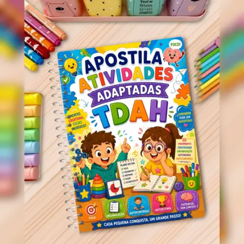 Apostila de Atividades Adaptadas para TDAH – 78 Páginas — capa do material