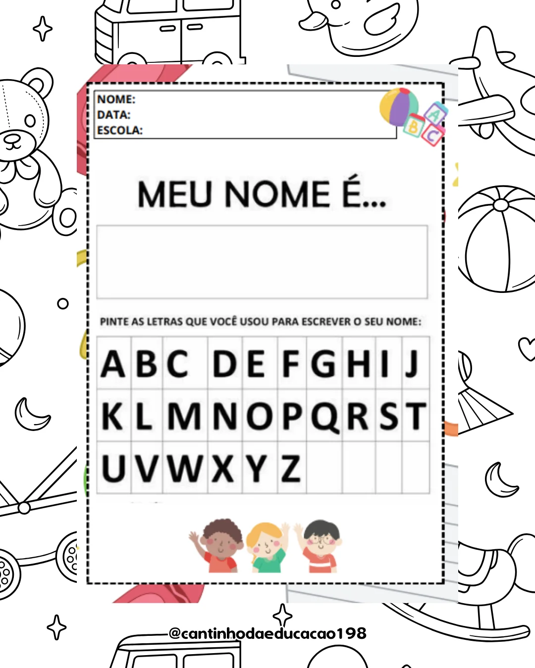 APOSTILA DE ATIVIDADES – APRENDENDO MEU NOME — amostra 1: O que vem no material