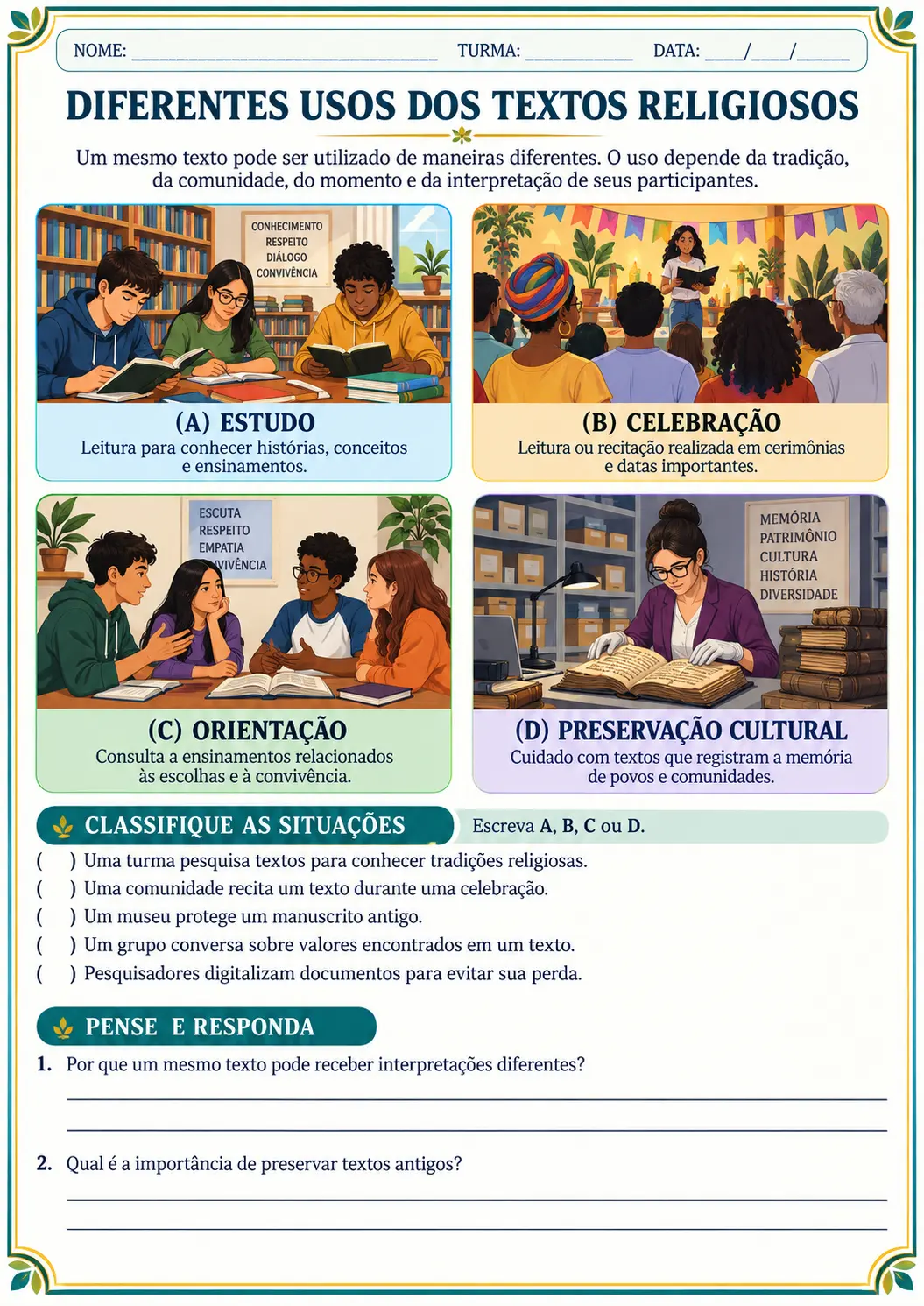 📚 APOSTILA DE ATIVIDADES DE ENSINO RELIGIOSO – ENSINO FUNDAMENTAL II — amostra 6: 📚 APOSTILA DE ATIVIDADES DE ENSINO…