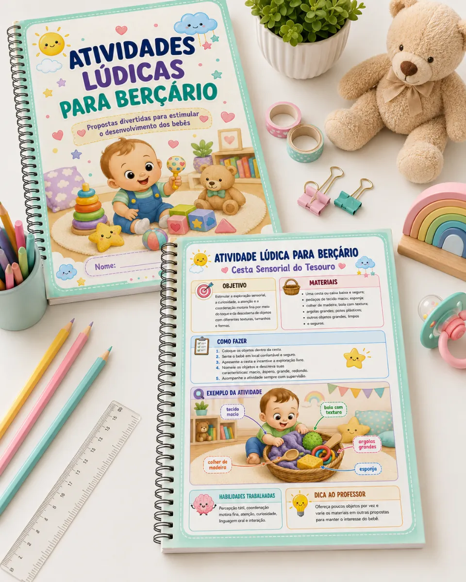 Apostila de Atividades Lúdicas para Berçário — amostra 2: Transforme os momentos com os bebês em experiências cheias de…