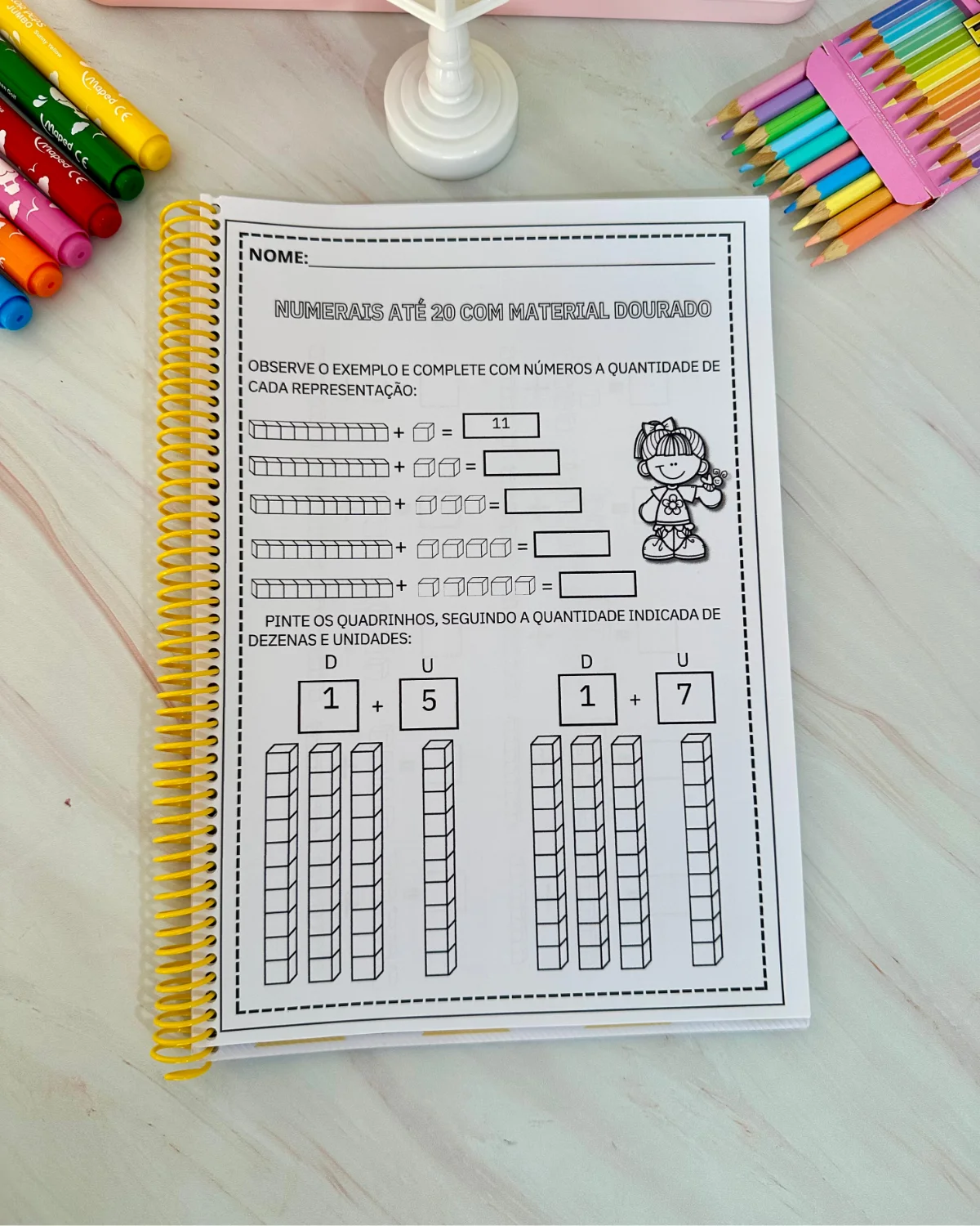 Apostila de atividades – Material dourado — amostra 1: Ideal para Educação Infantil e Anos Iniciais, auxiliando no…
