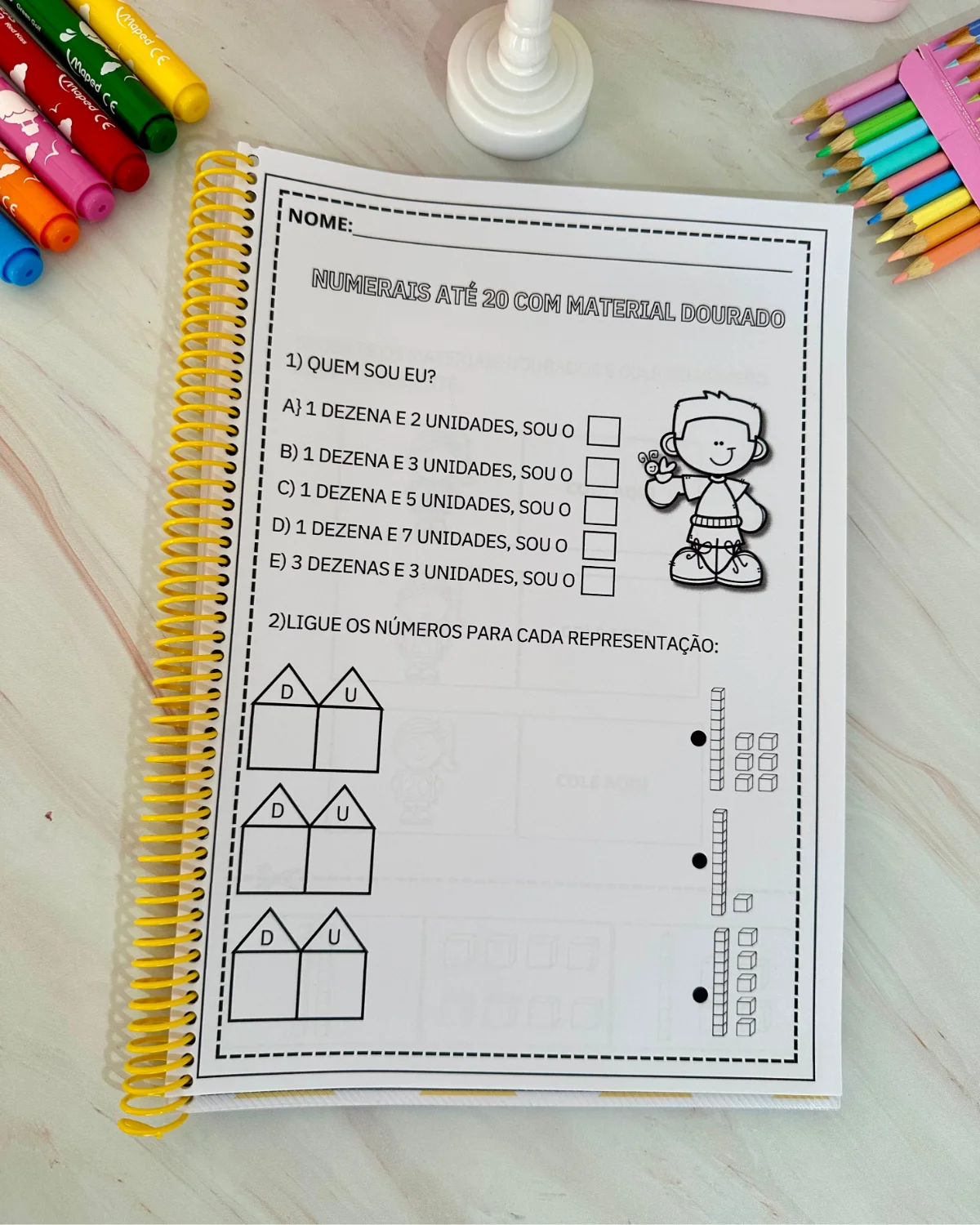 Apostila de atividades – Material dourado — amostra 7: Ideal para Educação Infantil e Anos Iniciais, auxiliando no…