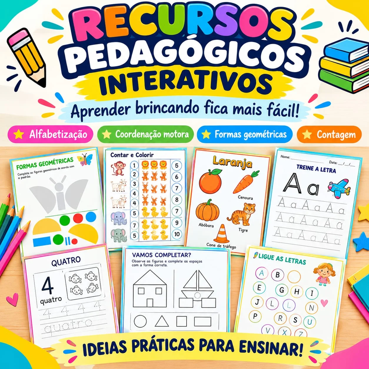Apostila de Atividades para Autistas – Educação Infantil — amostra 3: Apostila com 130 páginas de atividades para crianças…