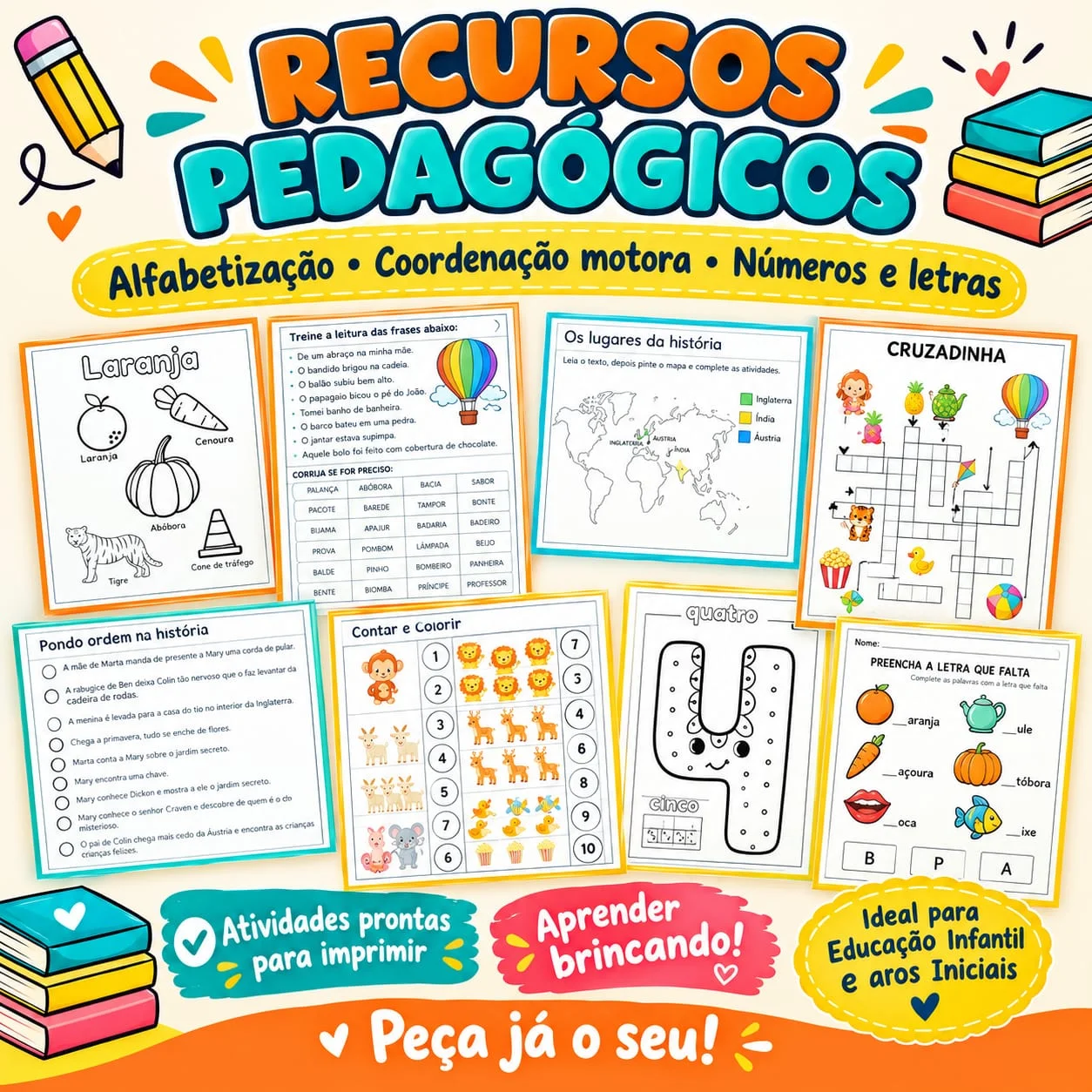 Apostila de Atividades para Autistas – Educação Infantil — Alfabetização para Educação Infantil: Apostila com 130 páginas…