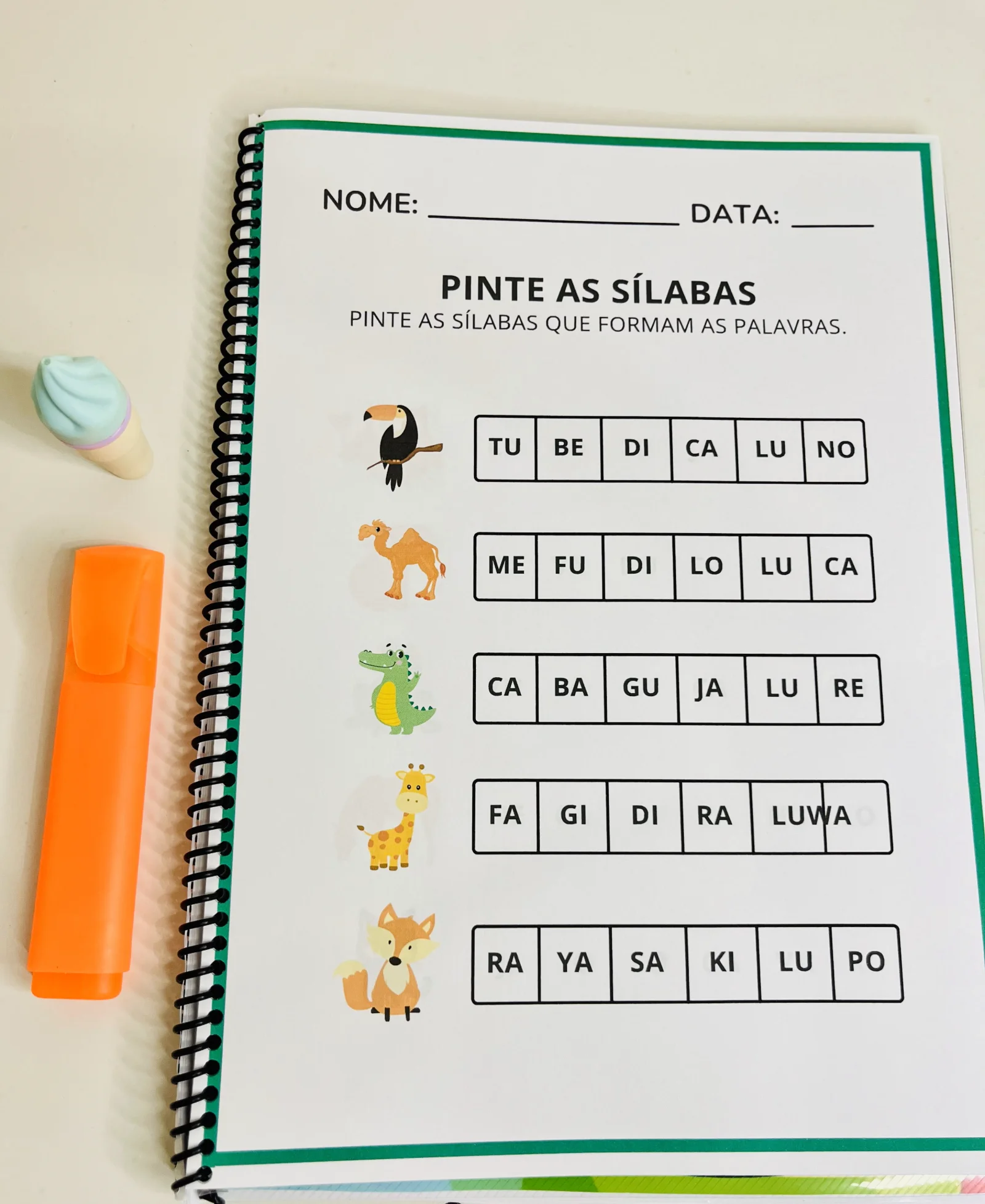 APOSTILA DE ATIVIDADES – SÍLABAS SIMPLES | 62 PÁGINAS 📚✏️ — amostra 2: Torne o processo de alfabetização mais prático,…