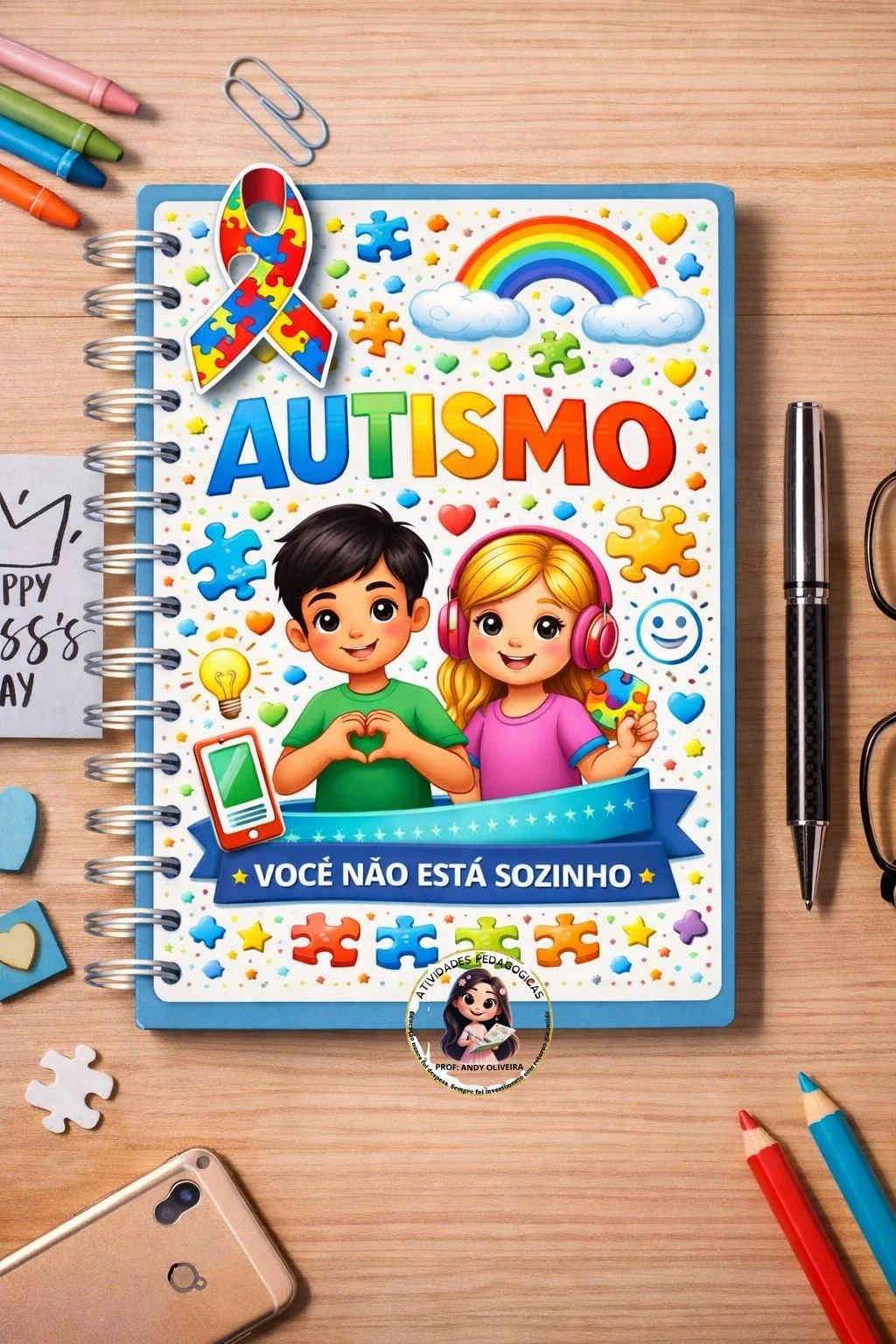 🌈 APOSTILA DE AUTISMO – 300 PÁGINAS 🌈 — capa do material