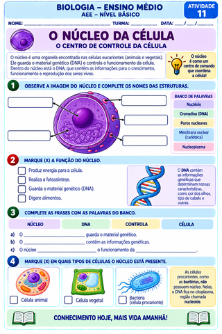 Apostila de Biologia para AEE | 20 Atividades Adaptadas — capa do material