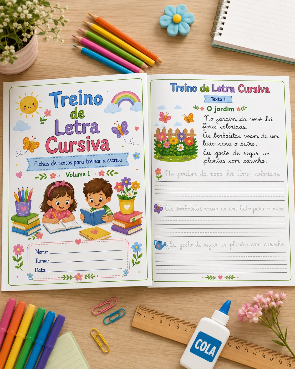 Apostila de Caligrafia - Treino de Letra Cursiva — amostra 4: Apostila de letra cursiva com 10 textos para treinar… Apostila de Caligrafia - Treino de Letra Cursiva — amostra 4: Apostila de letra cursiva com 10 textos para treinar…