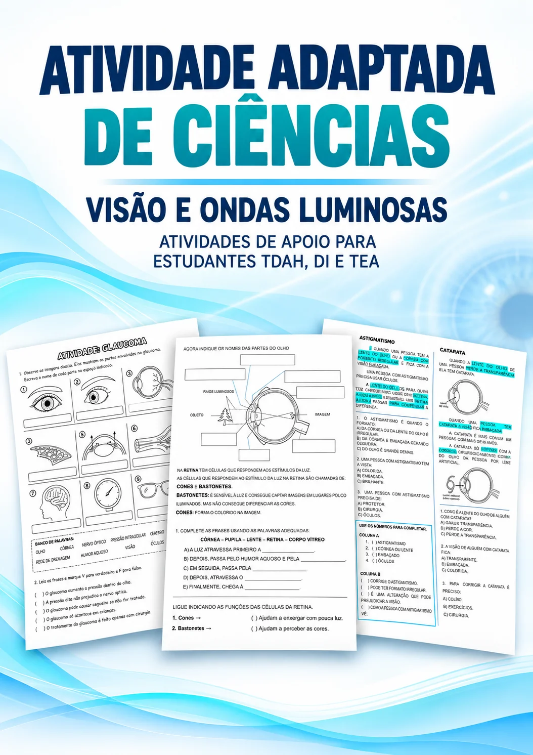 Apostila de Ciências Adaptada: Visão e Ondas Luminosas — Ciências para Todas as séries: Apostila de Ciências sobre Visão e…