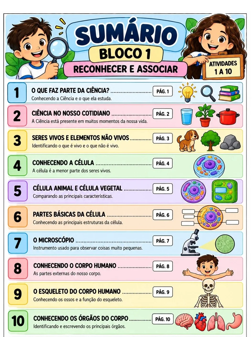 Apostila de Ciências Adaptadas – AEE Nível 1 | 10 Atividades — amostra 1: Apostila de Ciências adaptada para AEE – Nível 1,…