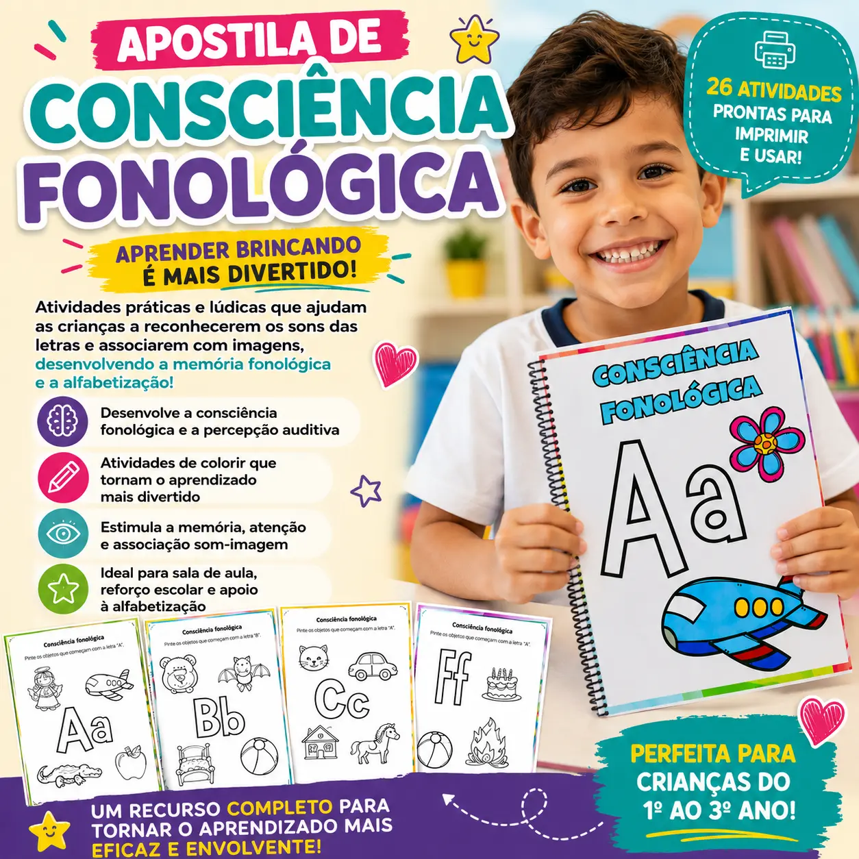 Apostila de Consciência Fonológica - ANOS INICIAIS — capa do material