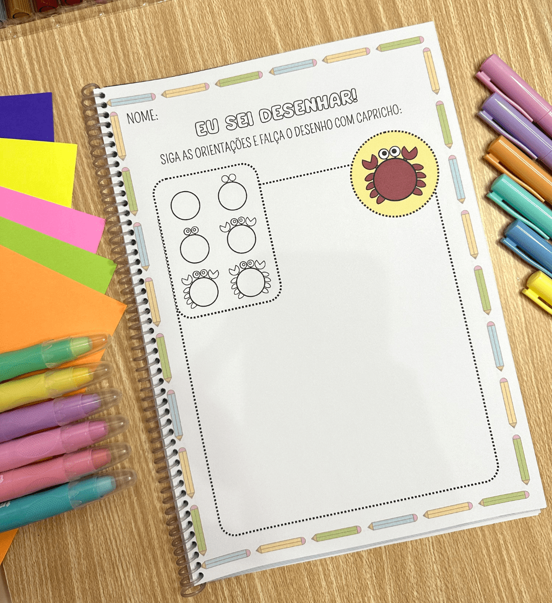 Apostila de Desenho Eu Sei Desenhar para Educação Infantil — amostra 1: Apostila de desenho para explorar traços e movimentos