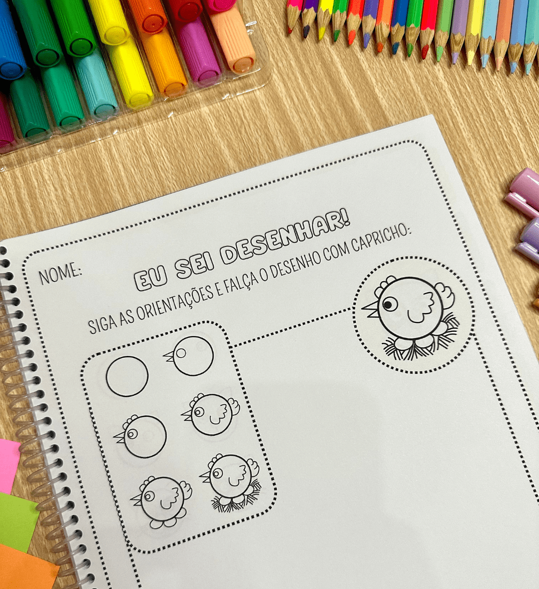 Apostila de Desenho Eu Sei Desenhar para Educação Infantil — amostra 2: O que vem no material