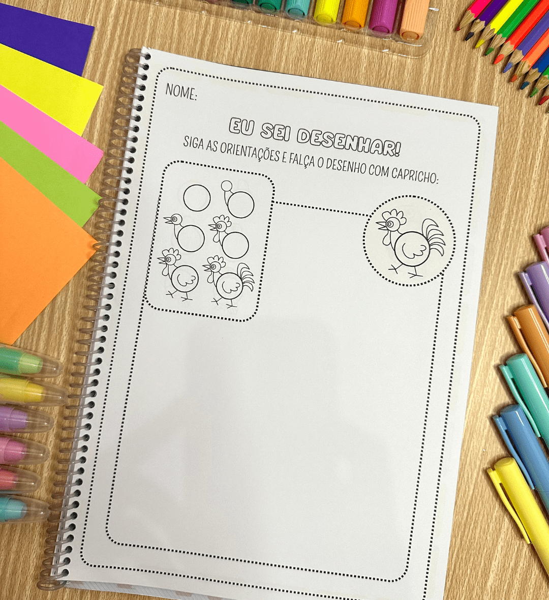 Apostila de Desenho Eu Sei Desenhar para Educação Infantil — amostra 5: Com 30 páginas de atividades e sugestões coloridas…