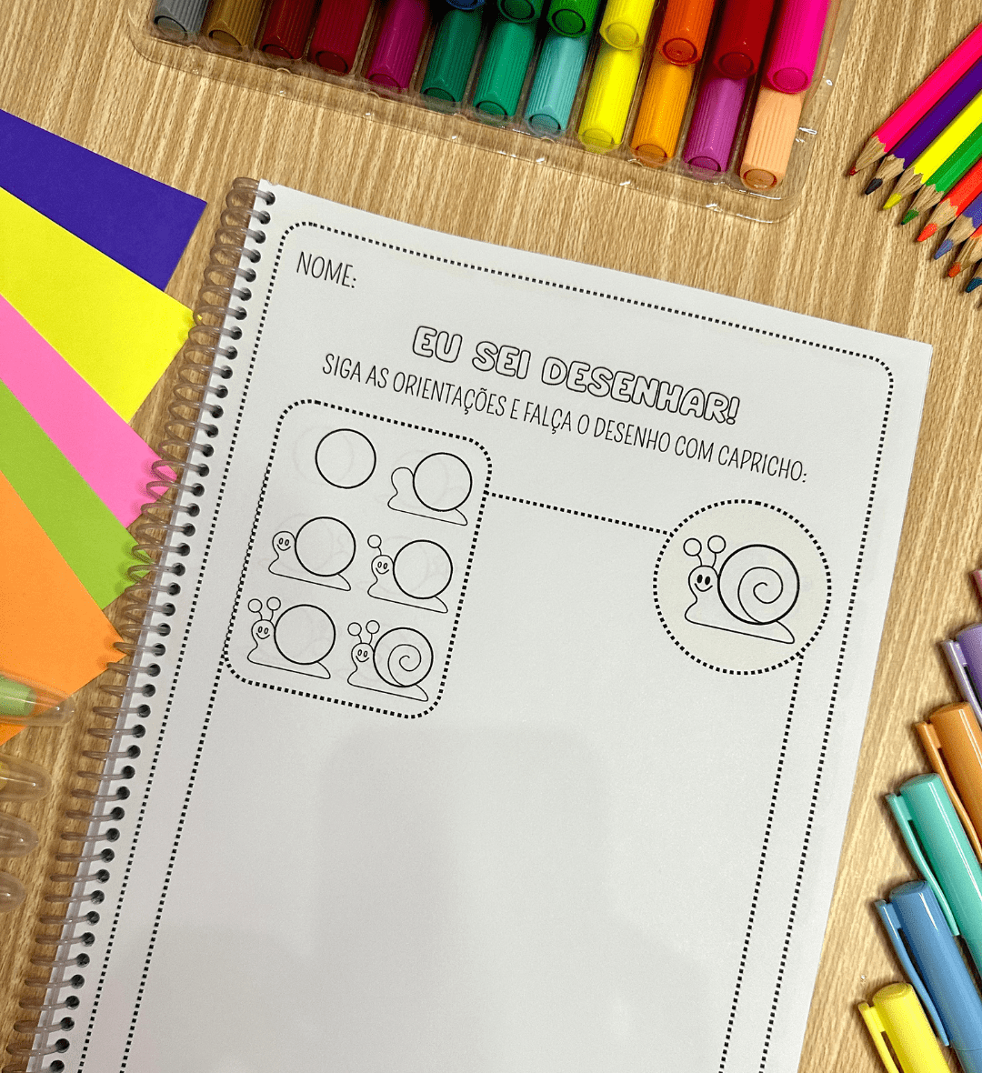 Apostila de Desenho Eu Sei Desenhar para Educação Infantil — amostra 6: Com 30 páginas de atividades e sugestões coloridas…