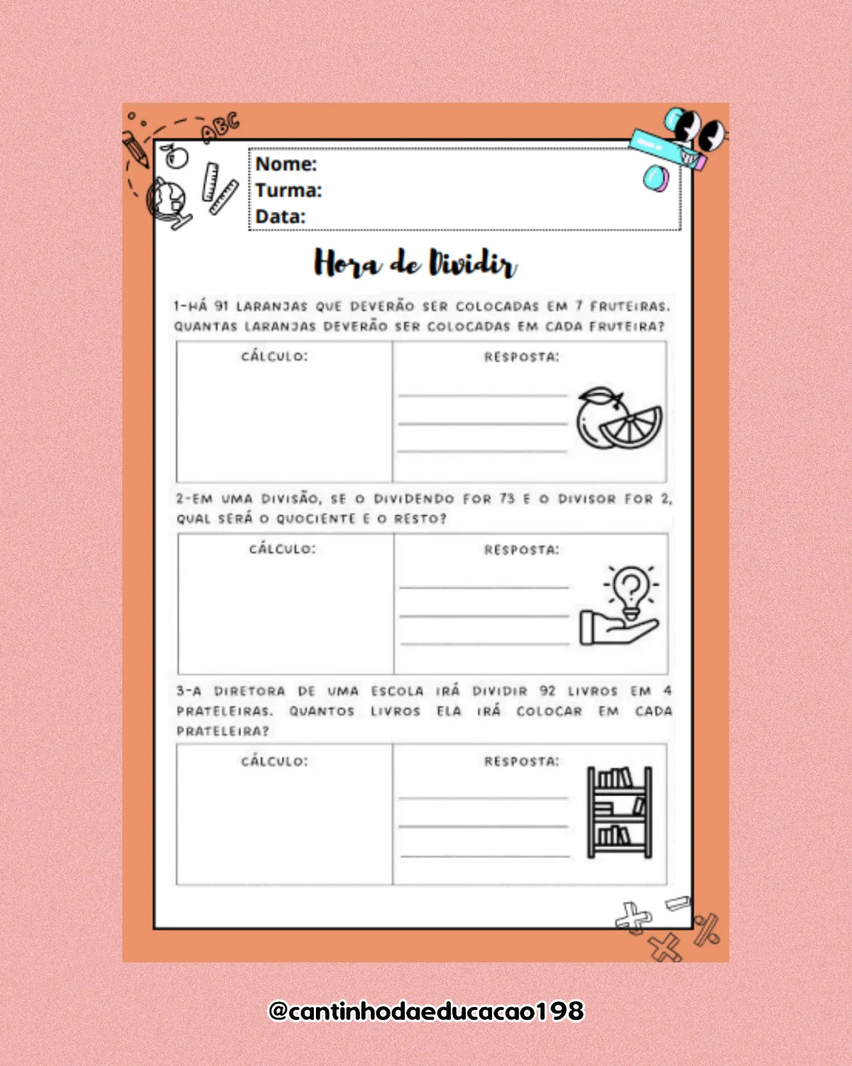 Apostila de divisão – 3º e 4º ano – PDF para Imprimir — amostra 5: Um material prático e divertido para ajudar os alunos a…