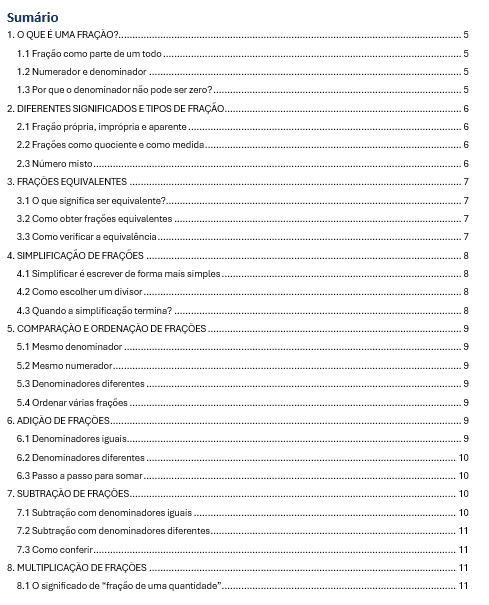 Apostila de frações com exercícios e gabarito comentado — amostra 1: O que é