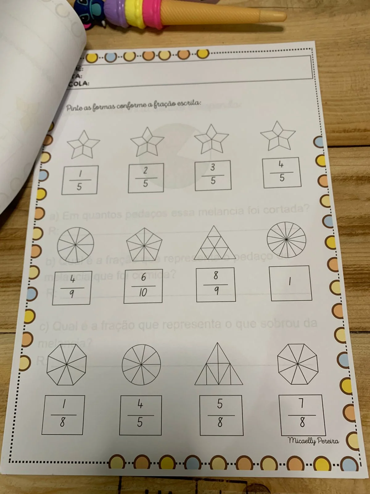 Apostila de Frações - Ensino Fundamental — amostra 1: A Apostila de Frações foi desenvolvida para auxiliar professores no…