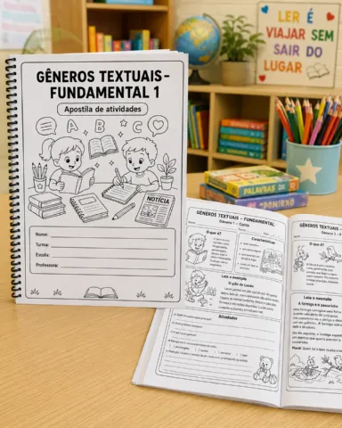Apostila de Gêneros Textuais – Fundamental 1 — amostra 2: Apostila com 15 gêneros textuais para o Fundamental 1, com…