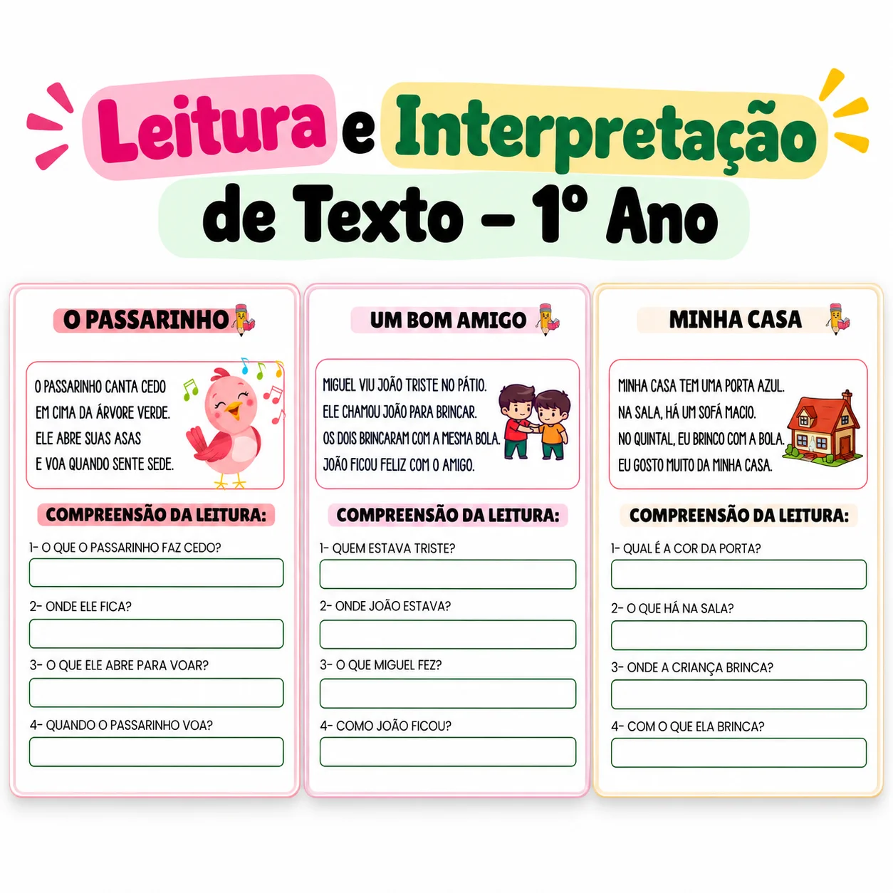 Apostila de Interpretação de Texto 1º Ano – PDF de Acordo BNCC — amostra 1: O que é o material
