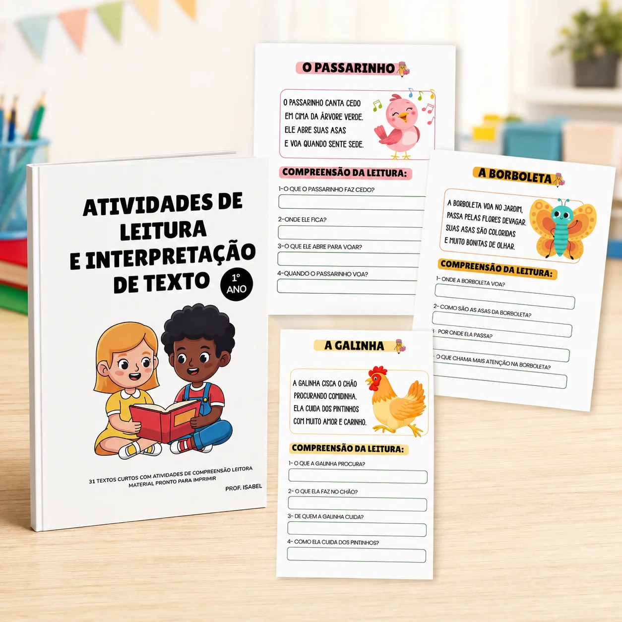 Apostila de Interpretação de Texto 1º Ano – PDF de Acordo BNCC — Alfabetização para 1º ano: Material em PDF com 31 textos…