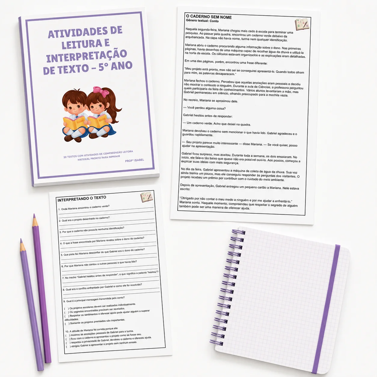 Interpretação de Texto 5º Ano – Apostila PDF com Gabarito — amostra 3: Indicado para