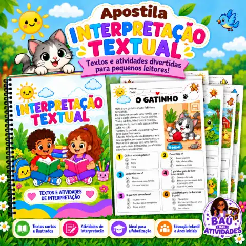 Apostila de Interpretação Textual – Textos e Atividades para Alfabetização — capa do material