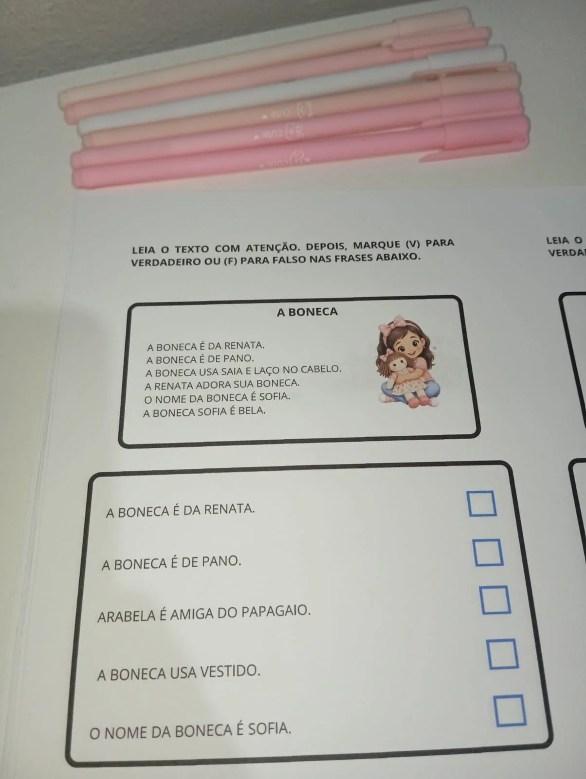Apostila de Leitura e Compreensão Textual - 1º e 2º ano — amostra 3: Material com 50 páginas de pequenos textos em letra…