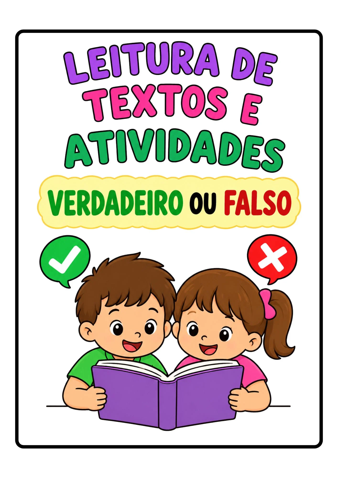 Apostila de Leitura e Compreensão Textual - 1º e 2º ano — Alfabetização para 2º ano: Material com 50 páginas de pequenos…