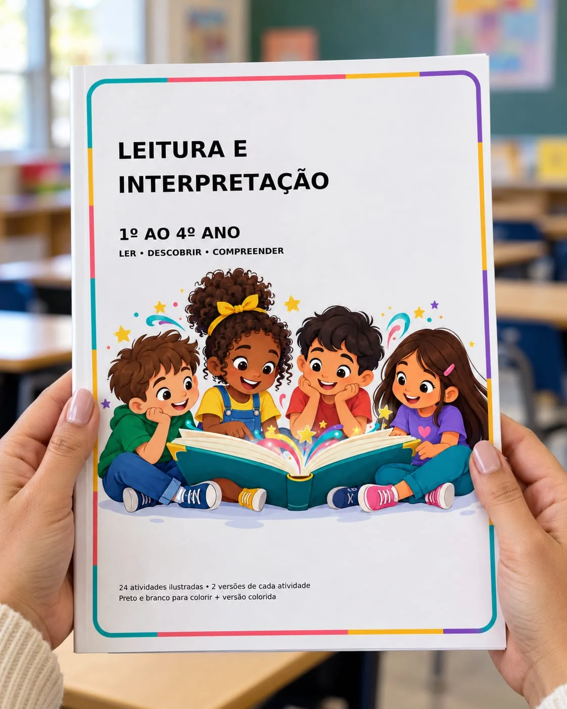 Apostila de Leitura e Interpretação – 1º ao 4º ano — amostra 5: Apostila de leitura e interpretação com 55 páginas, 24…