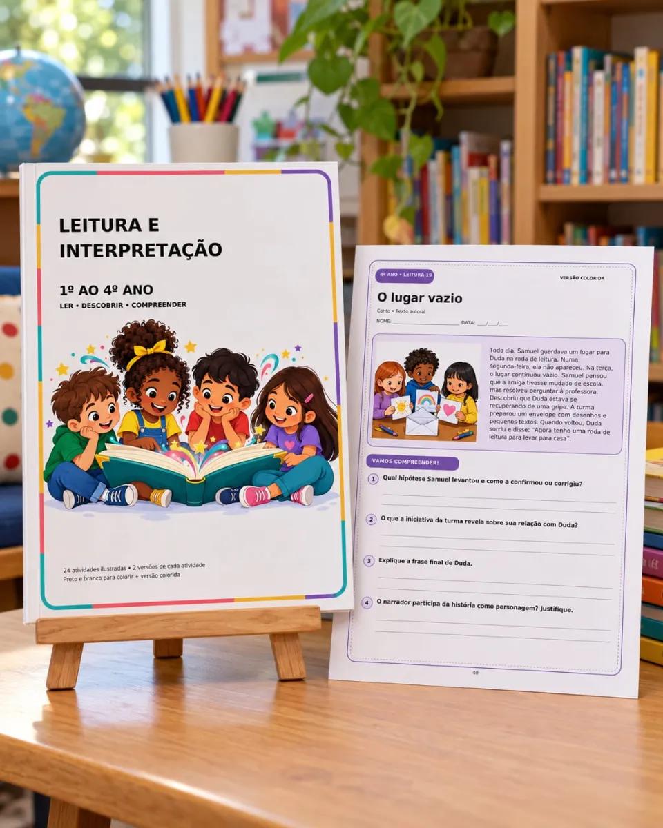 Apostila de Leitura e Interpretação – 1º ao 4º Ano — amostra 7: Apostila de leitura e interpretação com 55 páginas, 24…
