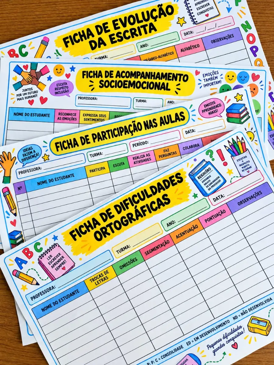Apostila de Leitura e Interpretação de Texto 1º ao 5º Ano + Fichas Pedagógicas BNCC — amostra 4: Kit pedagógico com…