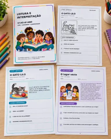 Apostila de Leitura e Interpretação do 1º ao 4º Ano — capa do material